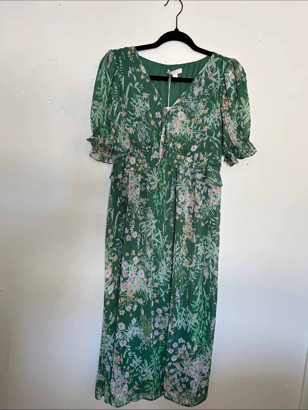 NWT Green Floral Midi Dress